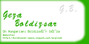 geza boldizsar business card